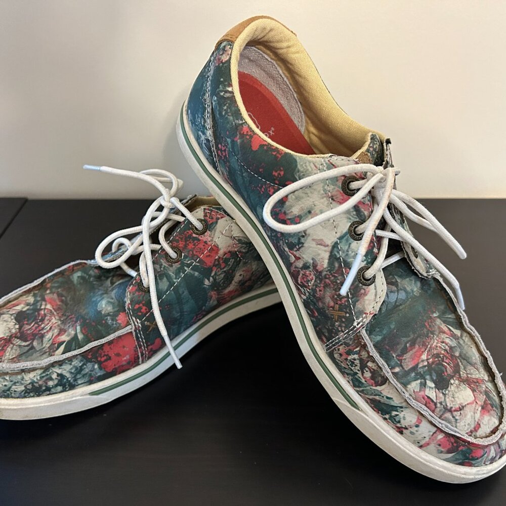 TWISTED X Sz 9.5 Multi-Color Print Casual Leather Kicks Shoes